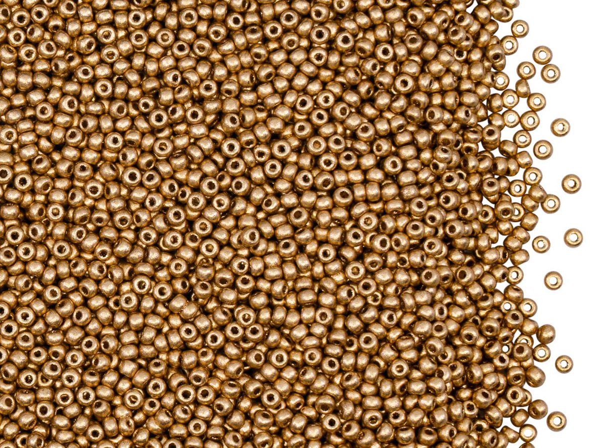 20 g Rocailles Seed Beads 13/0, Aztec Gold, Czech Glass — ScaraBeads US