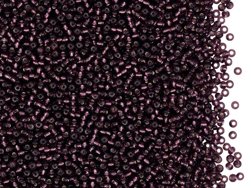 Rocailles Seed Beads 13/0, Transparent Lilac Silver Lined, Czech Glass