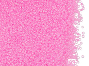 Rocailles Seed Beads 13/0, Crystal Pink Lined, Czech Glass