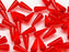 12 pcs Spike Pressed Beads, 13x5mm, Ruby Translucent, Czech Glass