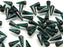 12 pcs Spike Pressed Beads, 13x5mm, Opaque Emerald Travertine, Czech Glass