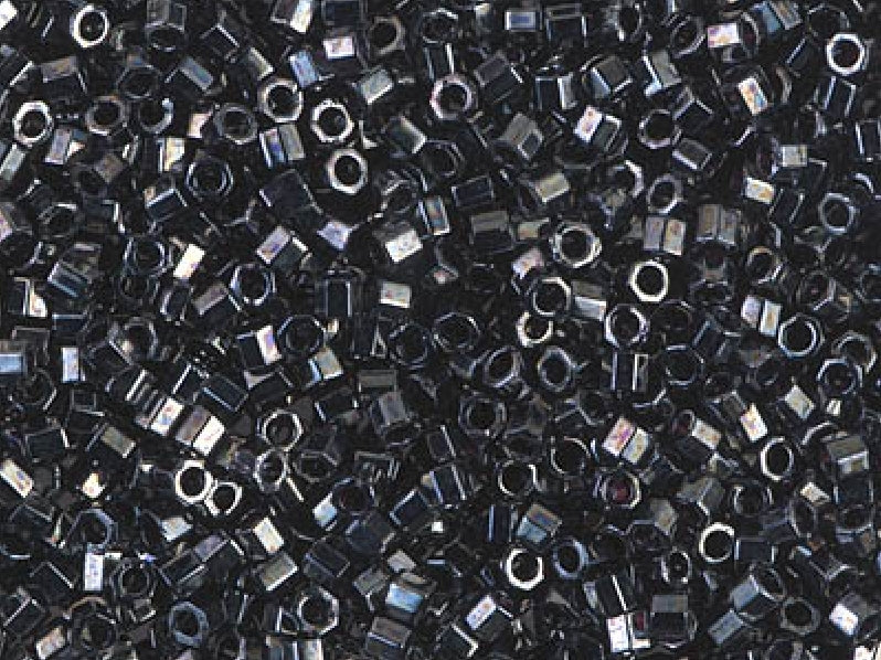 Delica Beads Cut 10/0, Gunmetal, Miyuki Japanese Beads