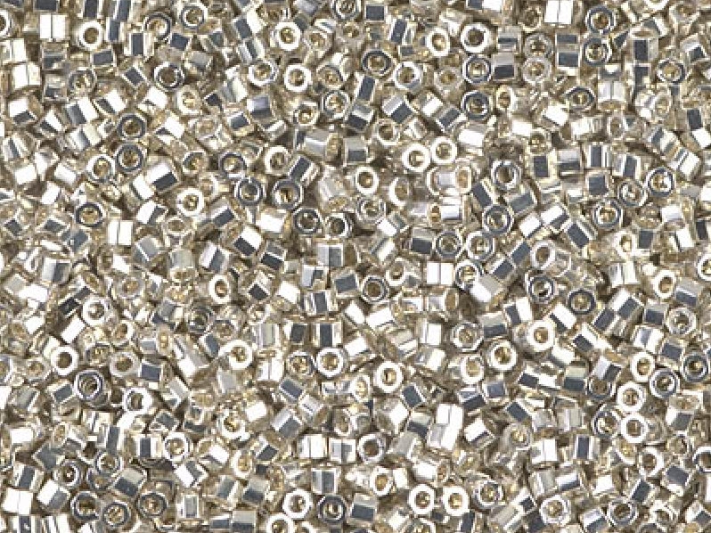Delica Beads Cut 11/0, Galvanized Silver, Miyuki Japanese Beads
