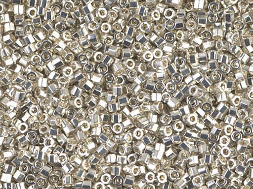 Delica Beads Cut 11/0, Galvanized Silver, Miyuki Japanese Beads