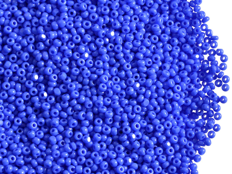 10 g 13/0 1-Cut Seed Beads Charlotte Preciosa Ornela, Blue Opaque, Czech Glass