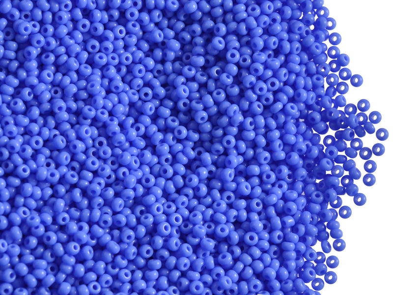 20 g 13/0 Seed Beads Preciosa Ornela, Blue Opaque, Czech Glass