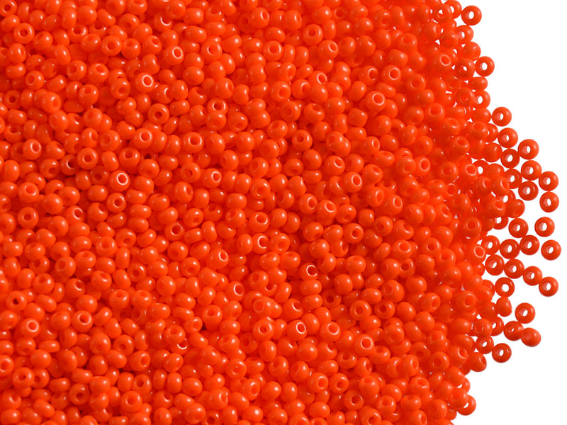 20 g 13/0 Seed Beads Preciosa Ornela, Orange Opaque, Czech Glass