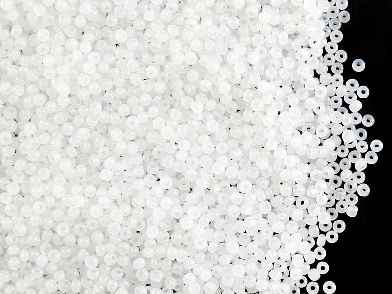20 g 13/0 Seed Beads Preciosa Ornela, White Alabaster, Czech Glass