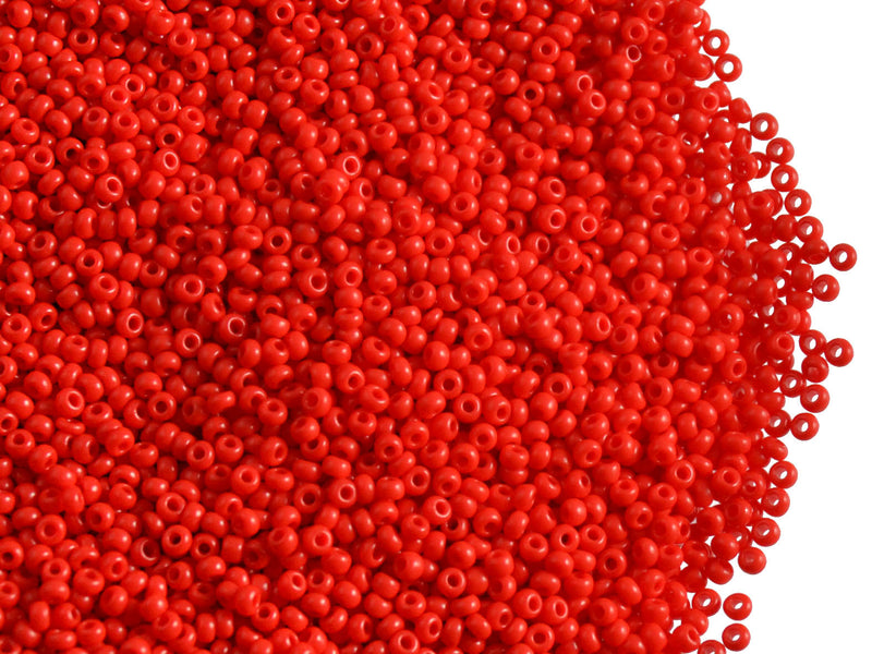 20 g 13/0 Seed Beads Preciosa Ornela, Light Red Opaque, Czech Glass