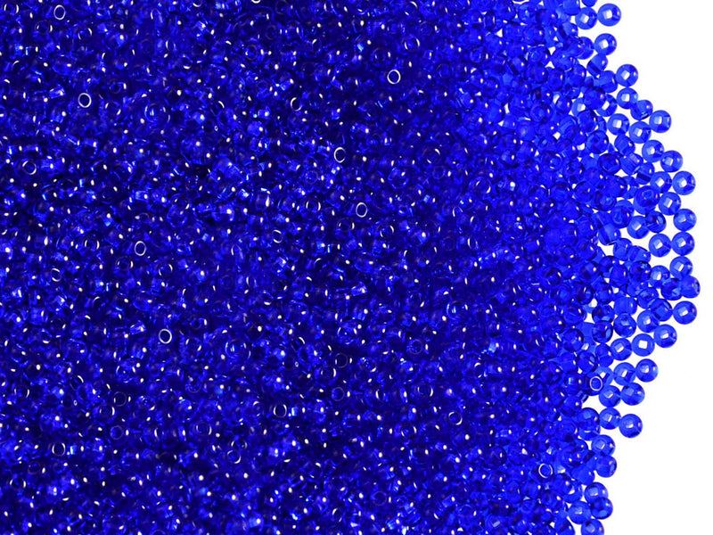 20 g 13/0 Seed Beads Preciosa Ornela, Dark Sapphire Transparent, Czech Glass