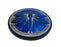 1 pc Czech Glass Buttons Hand Painted, Size 14 (31.5mm | 1 1/4''), Jet Blue Bronze Colored, Czech Glass