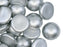10 pcs Czech Glass Cabochons 14 mm, Aluminum Silver, Czech Glass