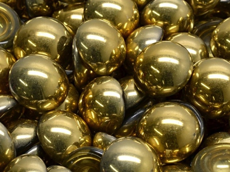 Czech Glass Cabochons 14 mm, Crystal Amber, Czech Glass