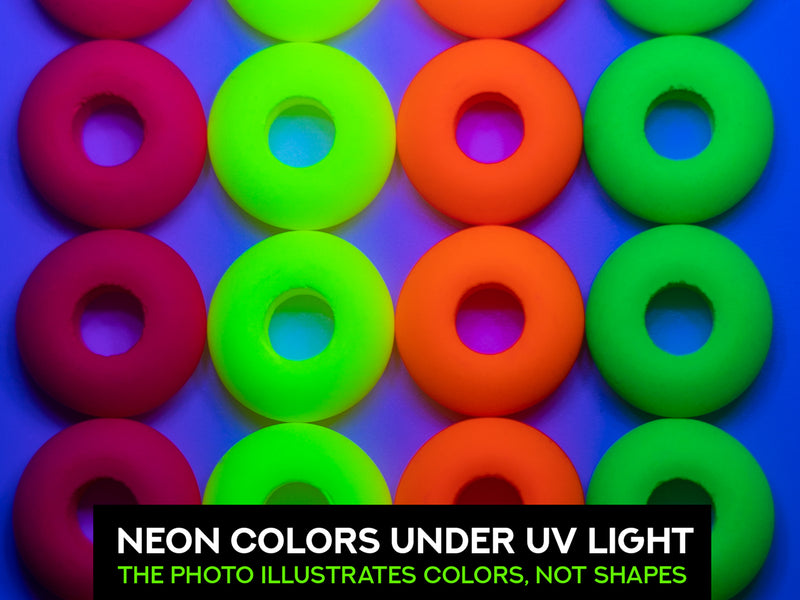 24 pcs Round NEON ESTRELA Beads, 10mm, Dark Mix (UV Active), Czech Glass