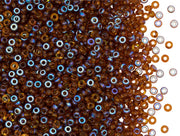 Rocailles 11/0, Dark Topaz AB, Czech Glass