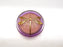 1 pc Czech Glass Cabochon Pink Purple Crystal with Gold Dragonfly (Smooth Reverse Side), Size 14 (32mm)