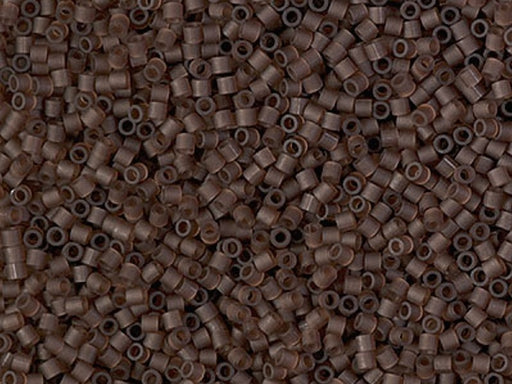 5 g Delica Seed Beads 15/0, Transparent Root Beer Matted, Miyuki Japanese Beads