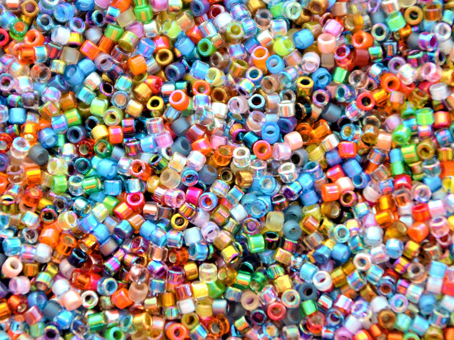 5 g Delica Seed Beads 15/0, Mix, Miyuki Japanese Beads