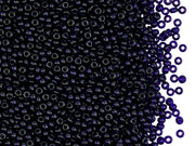 Rocailles Seed Beads 11/0, Dark Sapphire Transparent, Czech Glass