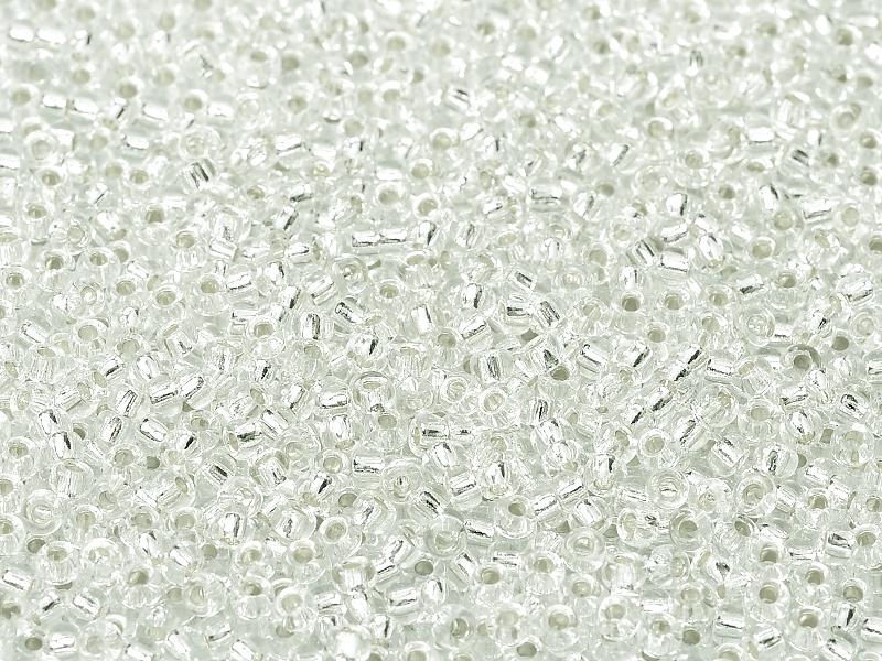 Seed Beads 15/0, Crystal Silver Lined, Miyuki Japanese Beads