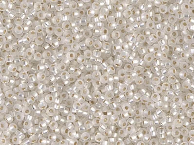 Seed Beads 15/0, Crystal Matted Silver Lined, Miyuki Japanese Beads