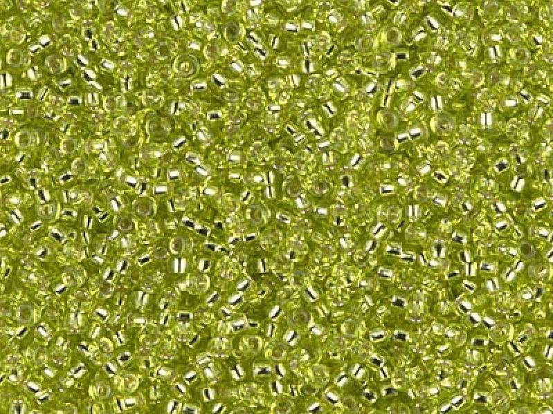 Seed Beads 15/0, Chartreuse Silver Lined, Miyuki Japanese Beads