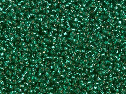 Seed Beads 15/0, Emerald Silver Lined, Miyuki Japanese Beads
