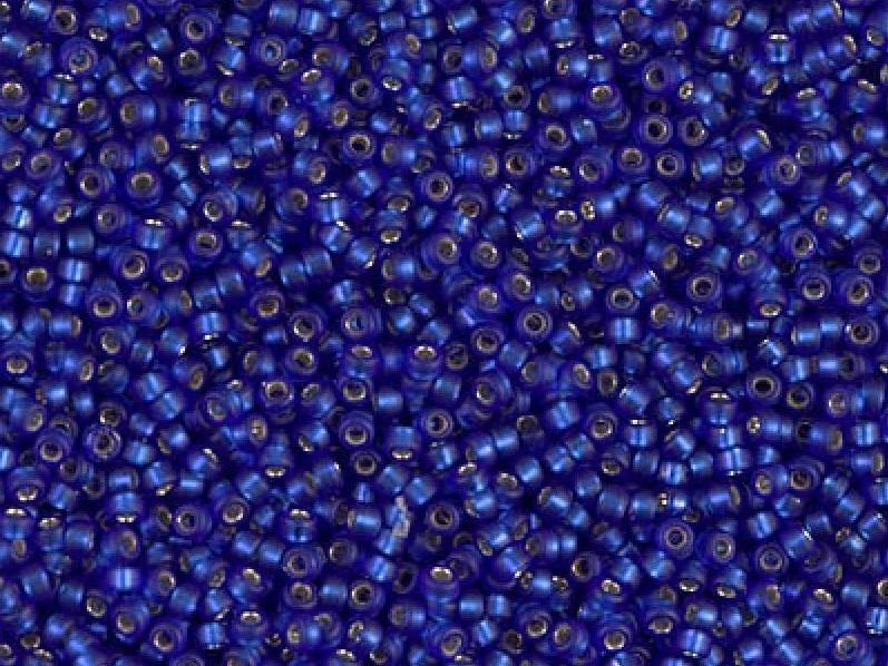 Seed Beads 15/0, Cobalt Matted Silver Lined, Miyuki Japanese Beads