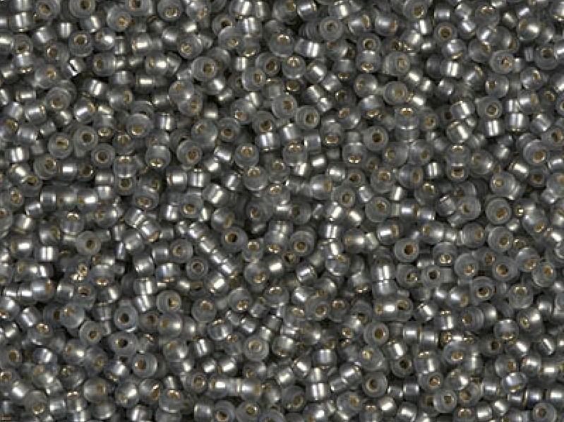 Seed Beads 15/0, Grey Matted Silver Lined, Miyuki Japanese Beads