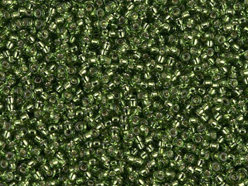 Seed Beads 15/0, Olive Silver Lined, Miyuki Japanese Beads