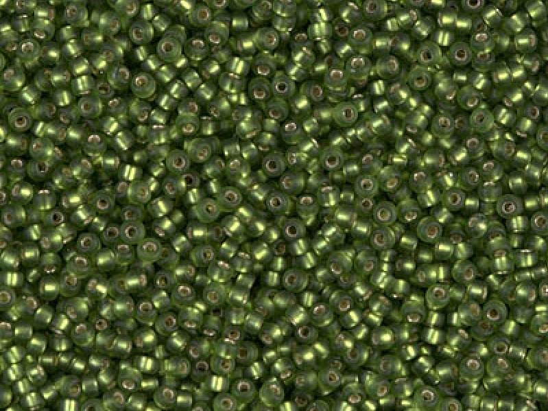 Seed Beads 15/0, Olive Matted Silver Lined, Miyuki Japanese Beads