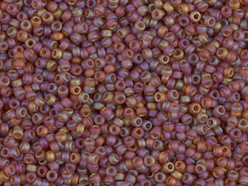 Seed Beads 15/0, Dark Topaz AB Matted, Miyuki Japanese Beads