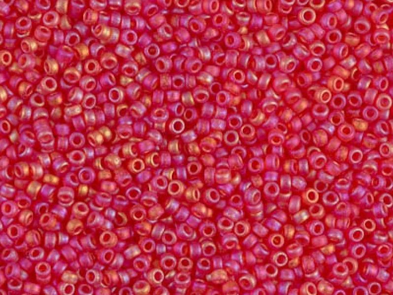 Seed Beads 15/0, Light Red Matted AB, Miyuki Japanese Beads