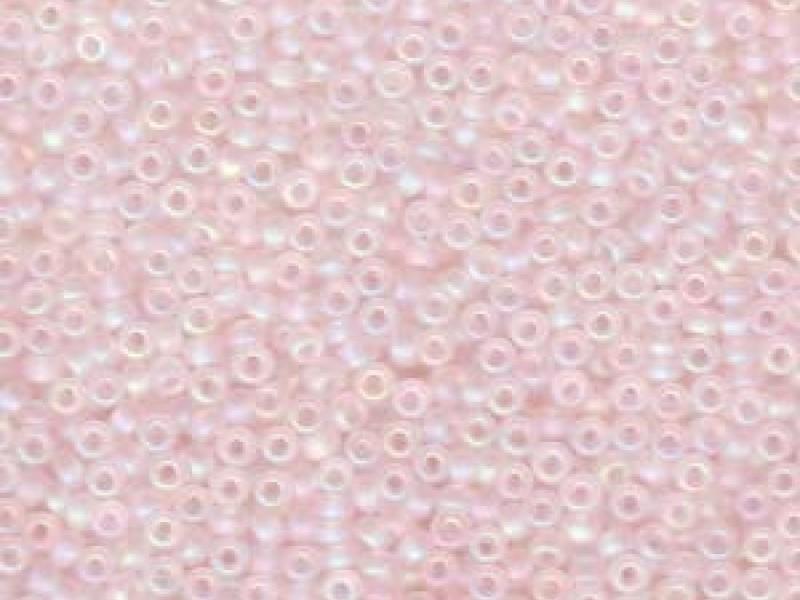 Seed Beads 15/0, Transparent Pale Pink Matted AB, Miyuki Japanese Beads