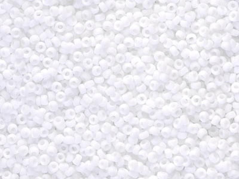 Seed Beads 15/0, White Opaque Matted, Miyuki Japanese Beads