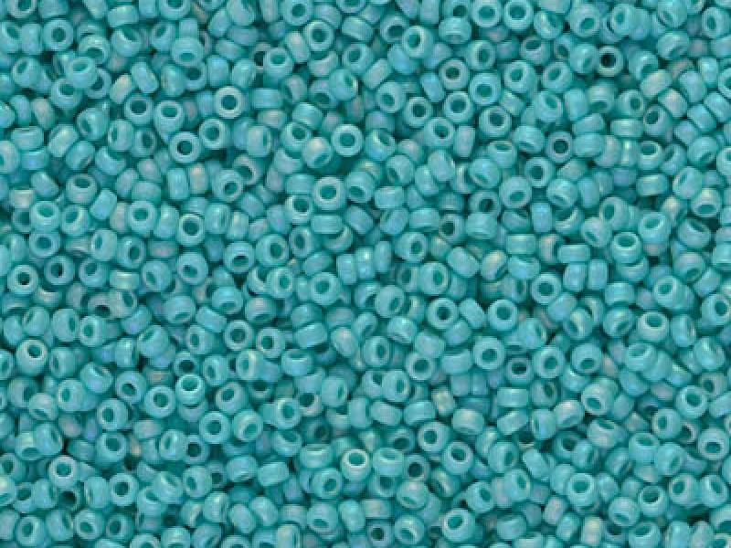 Seed Beads 15/0, Opaque Turquoise Green Matted, Miyuki Japanese Beads
