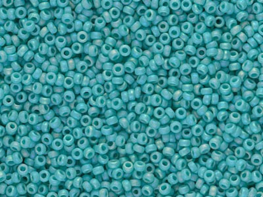Seed Beads 15/0, Opaque Turquoise Green Matted, Miyuki Japanese Beads