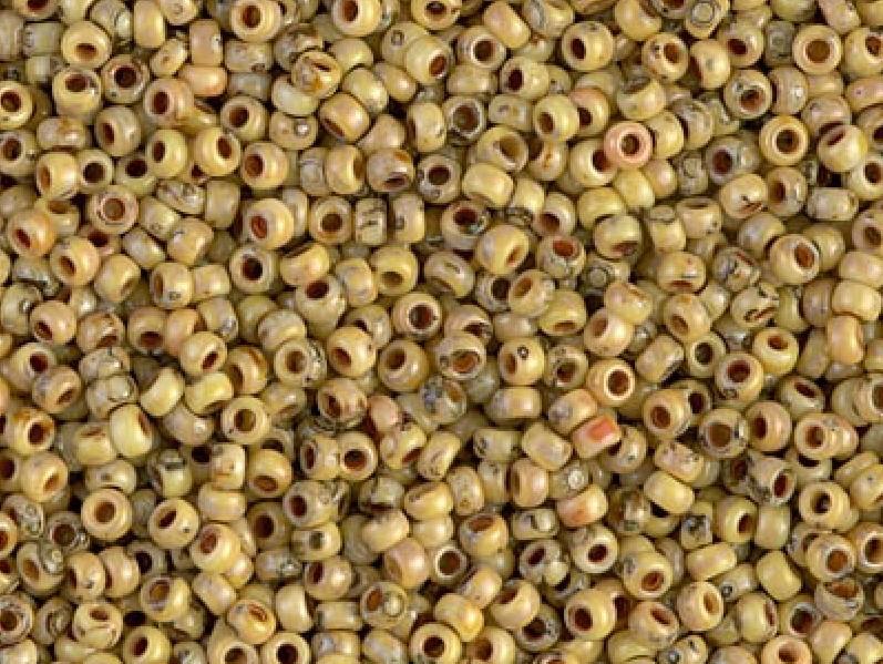 Seed Beads 15/0, Opaque Canary Yellow Picasso, Miyuki Japanese Beads