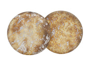 Czech Glass Cabochons 25 mm, Crystal Matte Taupe Silver, Czech Glass