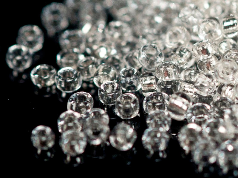 20 g Rocailles Size 15/0, Crystal Silver Lined, Czech Glass