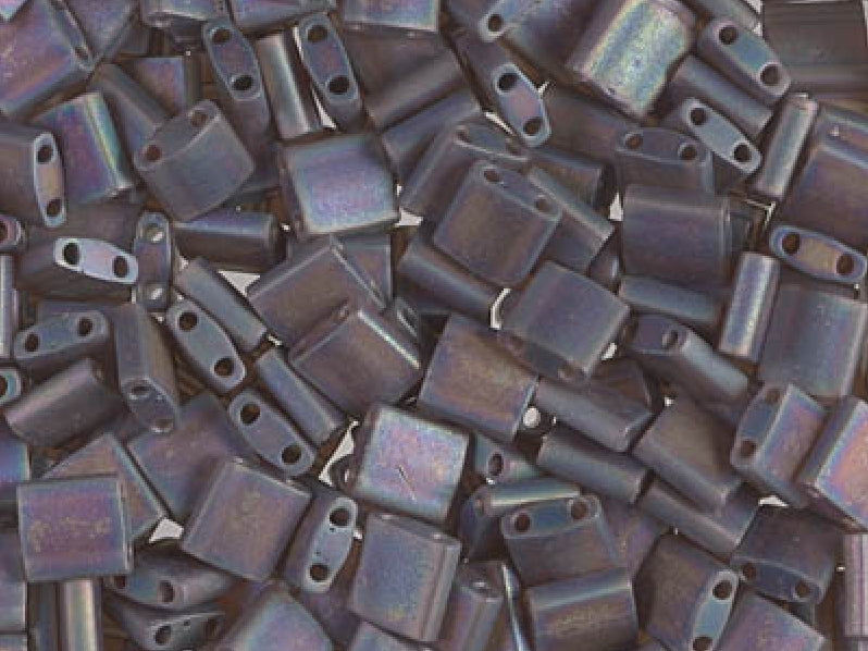 Tila™Beads 5x5 mm, 2 Holes, Transparent Brown AB Matted, Miyuki Japanese Beads