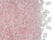Oval Flat Beads 5x3x2.5 mm, 2 Holes, Transparent Rosaline, Czech Glass