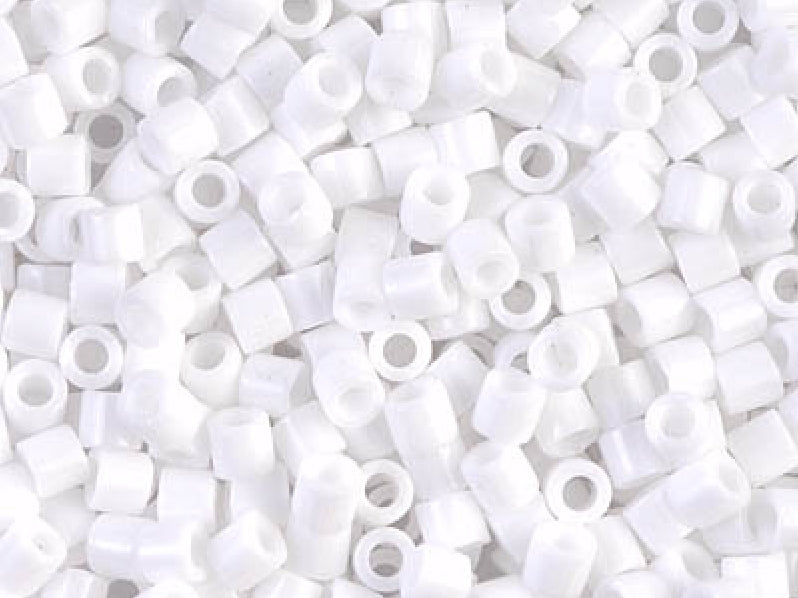 Delica Seed Beads 8/0, Opaque Chalk White, Miyuki Japanese Beads