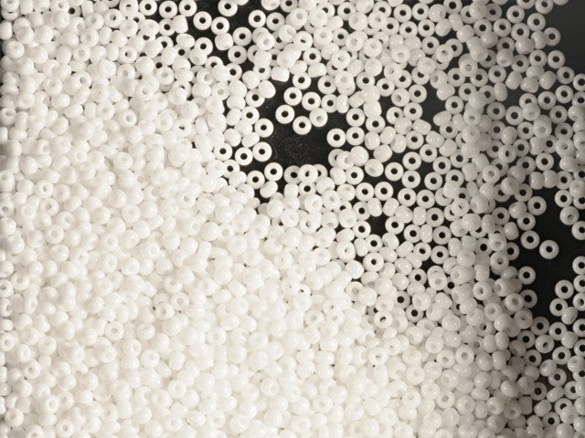 20 g 15/0 Seed Beads Preciosa Ornela, Opaque White, Czech Glass