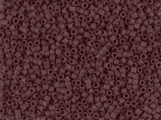 Delica Seed Beads 15/0, Opaque Espresso Matted, Miyuki Japanese Beads