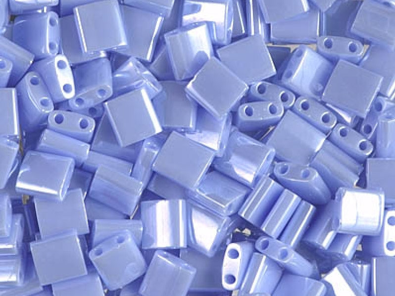 Tila™Beads 5x5 mm, 2 Holes, Opaque Light Periwinkle Luster, Miyuki Japanese Beads