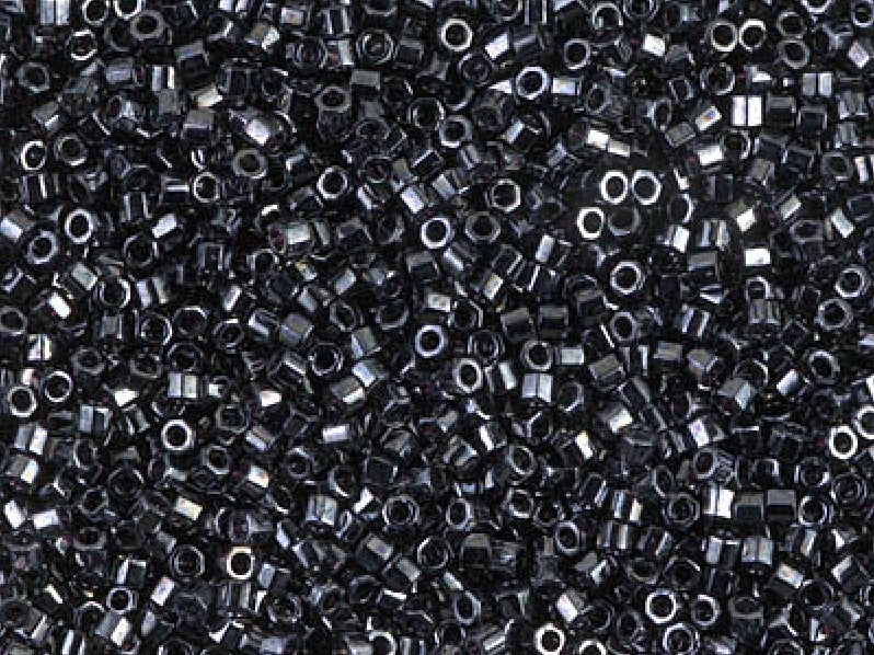 Delica Beads Cut 11/0, Gunmetal, Miyuki Japanese Beads