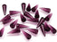 10 pcs Spike Pressed Beads, 7x17mm, Purple, Czech Glass