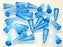 10 pcs Spike Pressed Beads, 7x17mm, Blue Translucent, Czech Glass