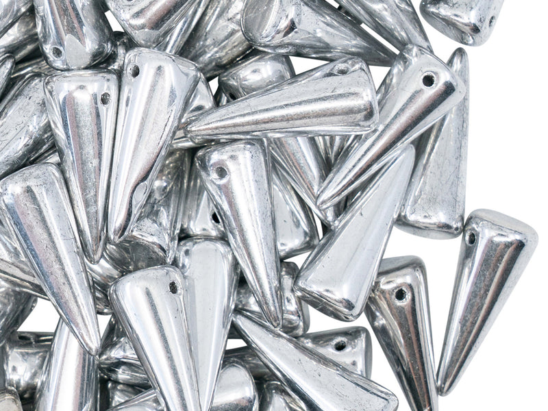 10 pcs Spike Beads 7x17 mm, Crystal Labrador Full, Czech Glass